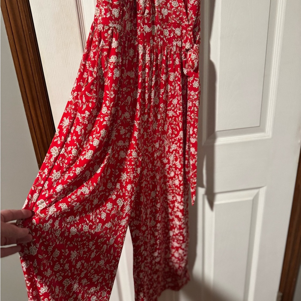 Kaileigh Red Floral Jumpsuit - Picture 2 of 4